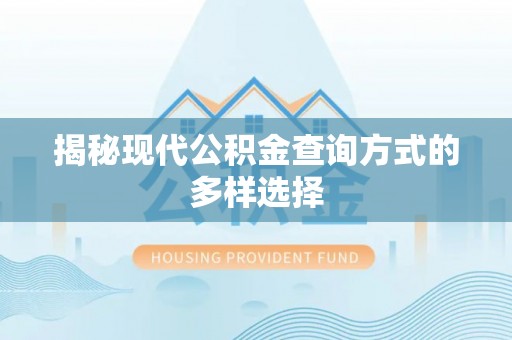 源城揭秘现代公积金查询方式的多样选择